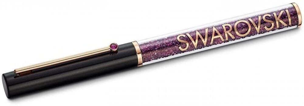 Swarovski Crystalline Gloss ballpoint pen Black and purple, Rose gold-tone